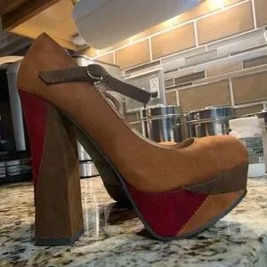 Candie's Shoes Candies Retro Color Block Platform Heels Womens